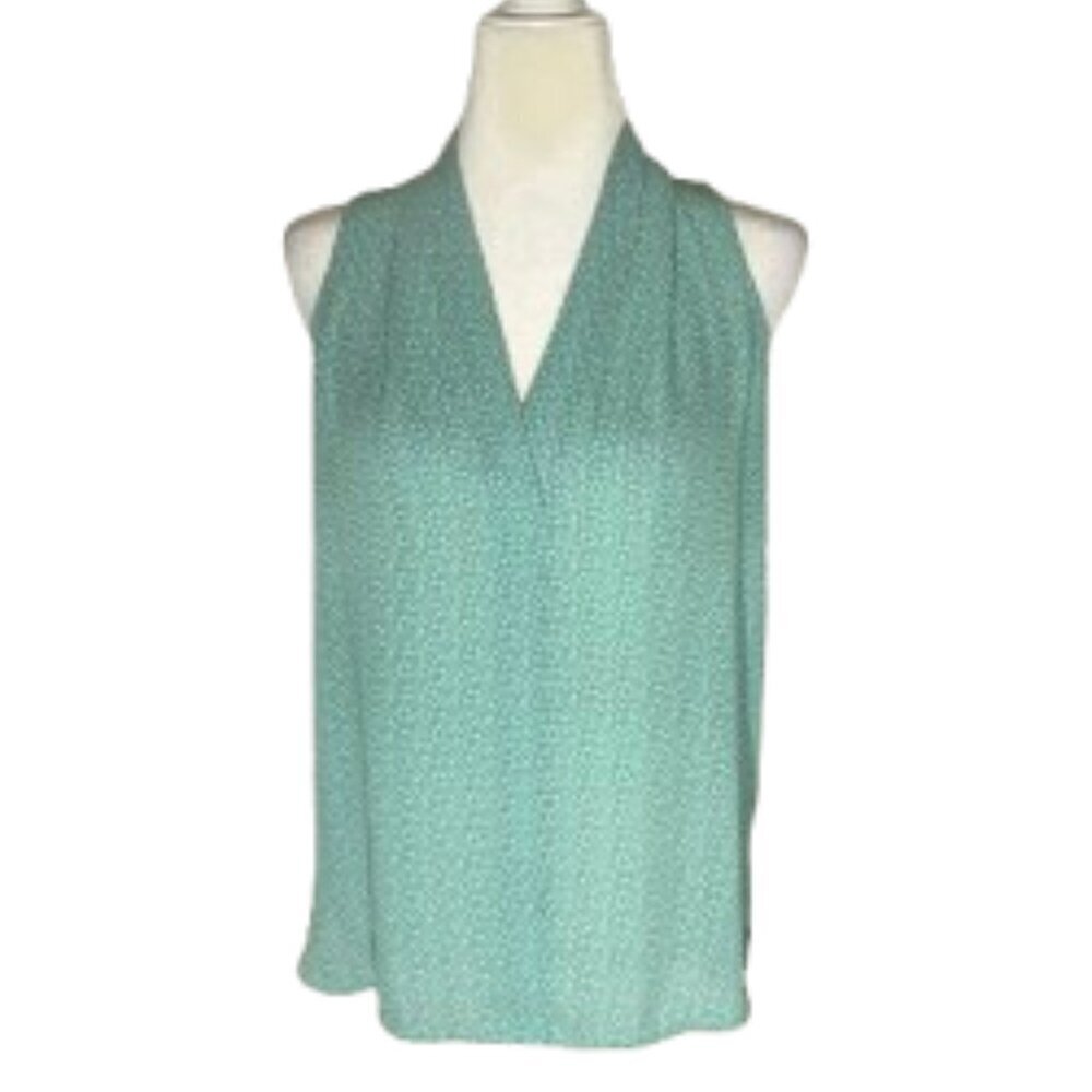Vince Camuto Women's Green and Gray Sleeveless V-Neck Top Size Small